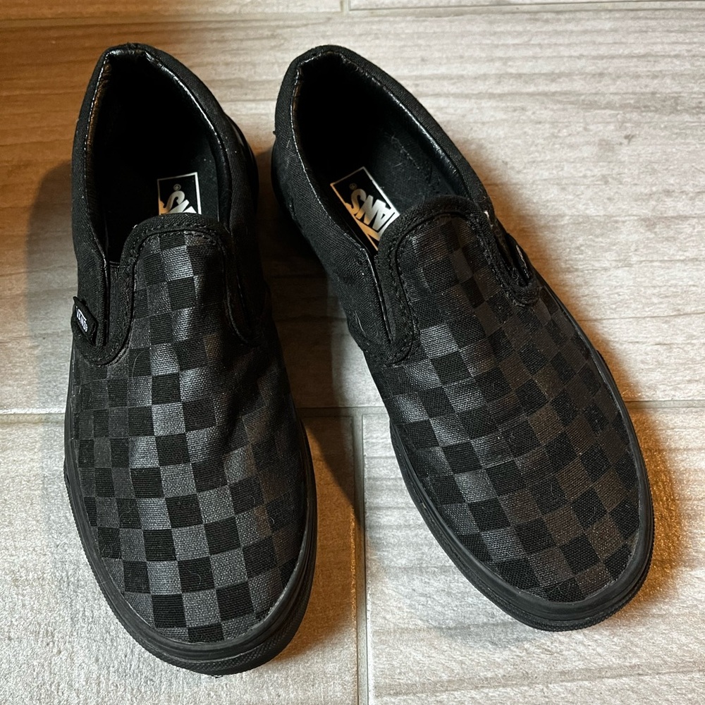 Vans Black Checkered Slip-On Shoes